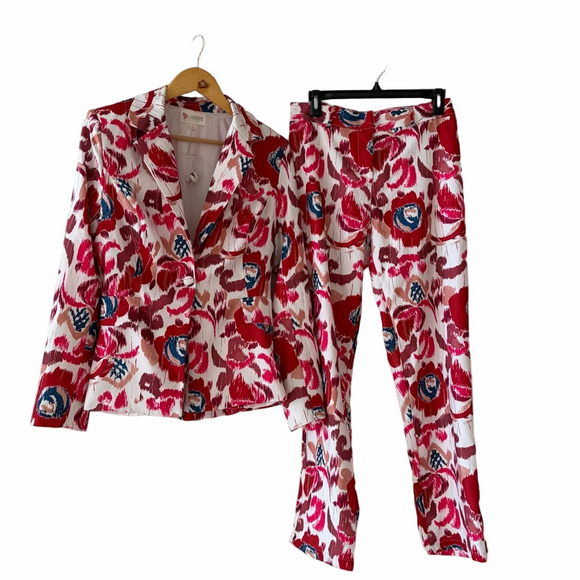 L'ATISTE SZ M TWO PIECE ABSTRACT BLAZER PANTS SET,  EVENING WEAR OR OFFICE WEAR - Picture 3 of 12